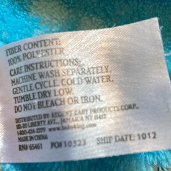 Baby Blanket Dog House Bones Paw Prints Brown Puppy Aqua Fleece 28x30 Regent - Picture 4 of 5